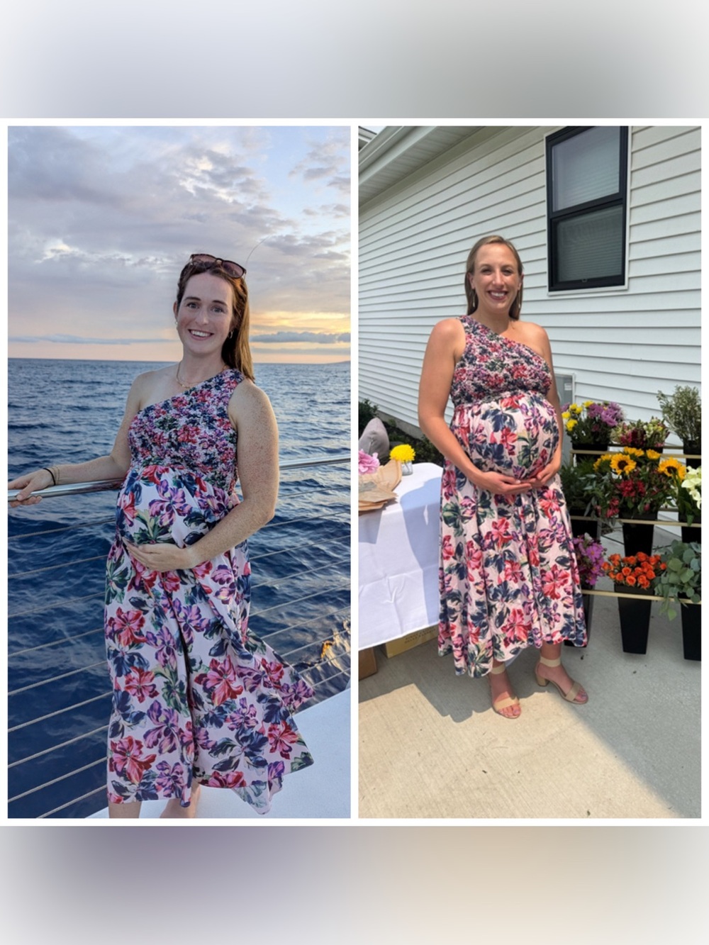 Saylor Maternity Nina Midi Dress Floral Purple Large
